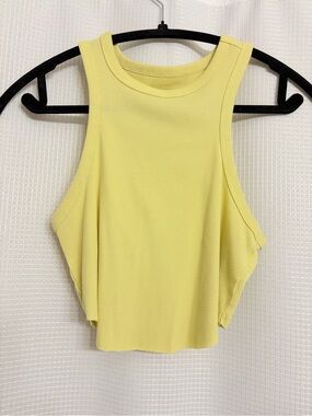 wild fable Ribbed Crop Tank Top in Light Yellow